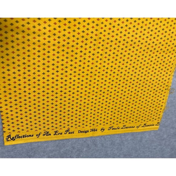 Reflections of an Era Past Yellow Cotton Fabric 10" x 39" by Paula Barnes for Ma - Picture 4 of 5